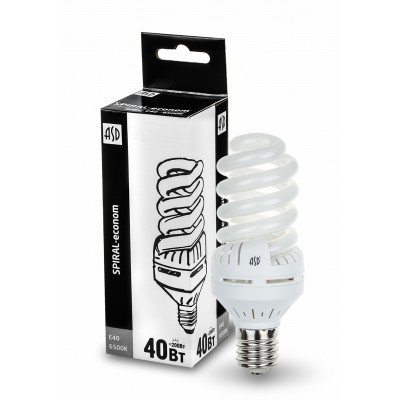 Лампа энергосберегающая Spiral-econom 40ВТ Е40 6500К ASD