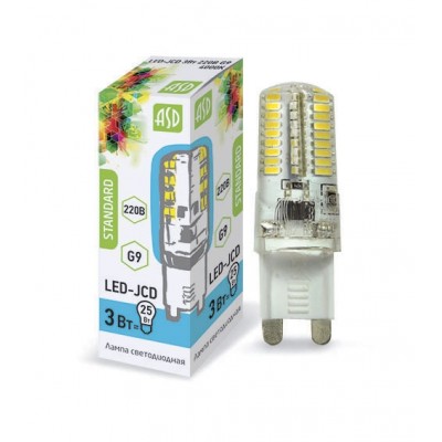 Лампа светодиодная LED-JCD-standard 3Вт 160-260В G9 4000К ASD